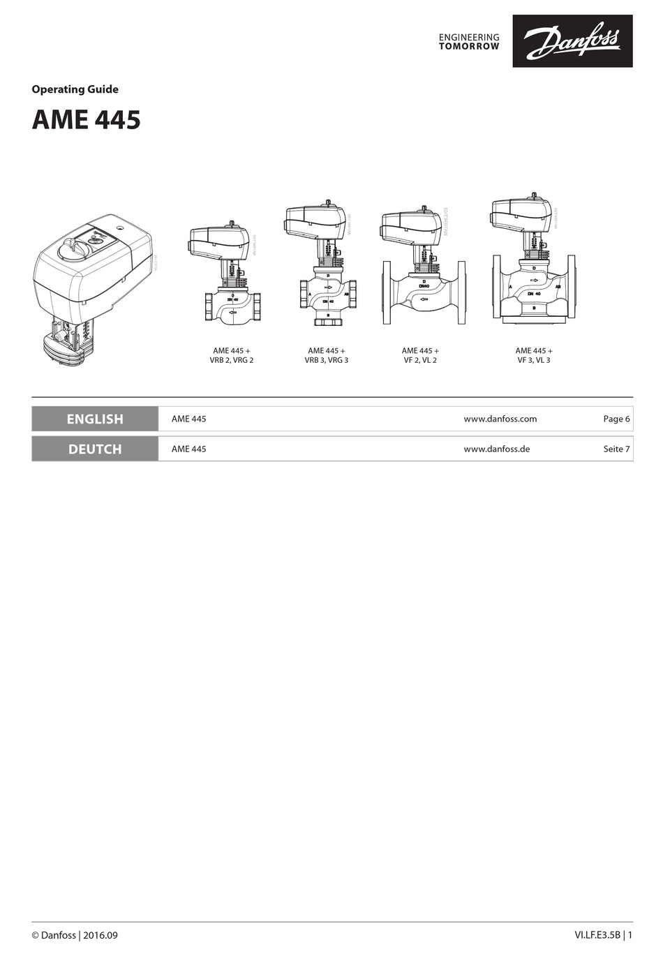 DANFOSS AME 445 OPERATING MANUAL Pdf Download | ManualsLib