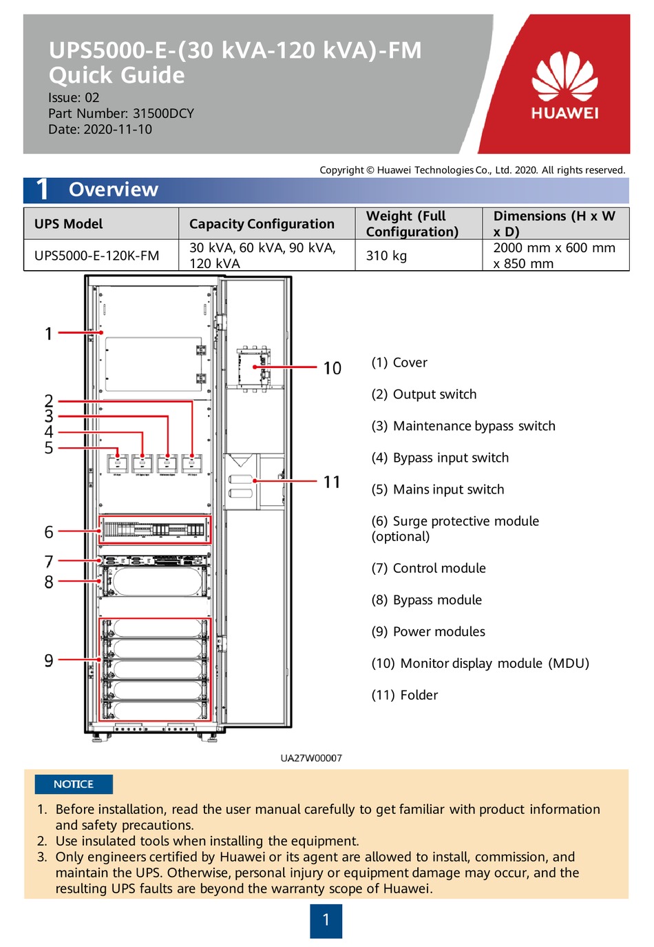 HUAWEI UPS5000-E SERIES QUICK MANUAL Pdf Download | ManualsLib