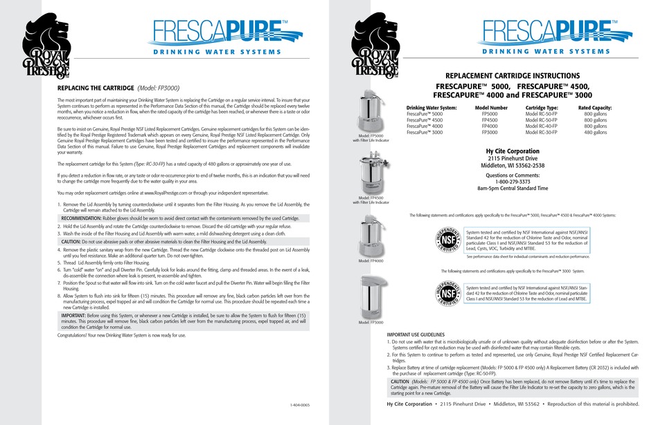 ROYAL PRESTIGE 10L USER INSTRUCTIONS Pdf Download