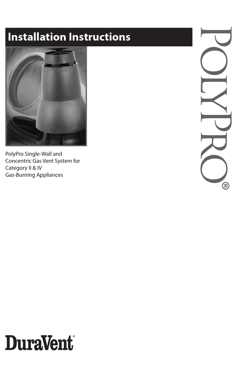 DURAVENT POLYPRO SERIES INSTALLATION INSTRUCTIONS MANUAL Pdf Download