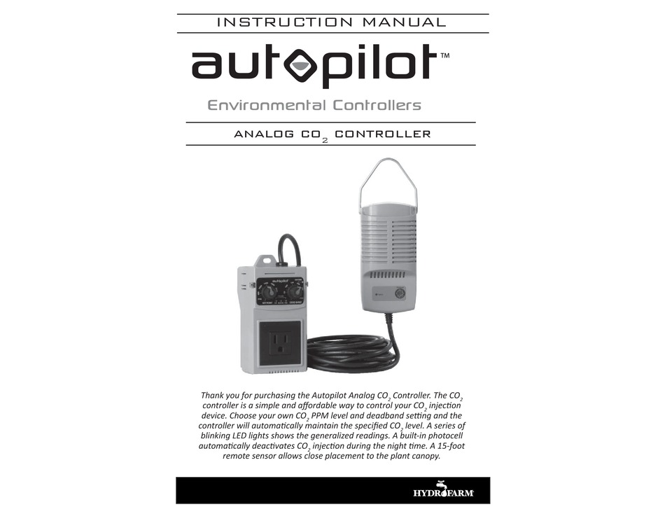 Hydrofarm Autopilot Analog Co2 Controller Instruction Manual Pdf Download Manualslib 2592