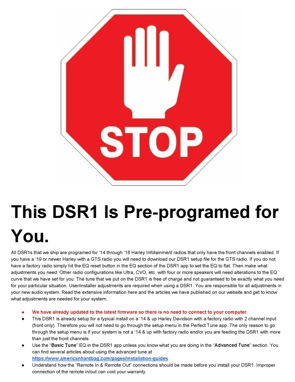 ROCKFORD FOSGATE DSR1 INSTRUCTIONS MANUAL Pdf Download ManualsLib