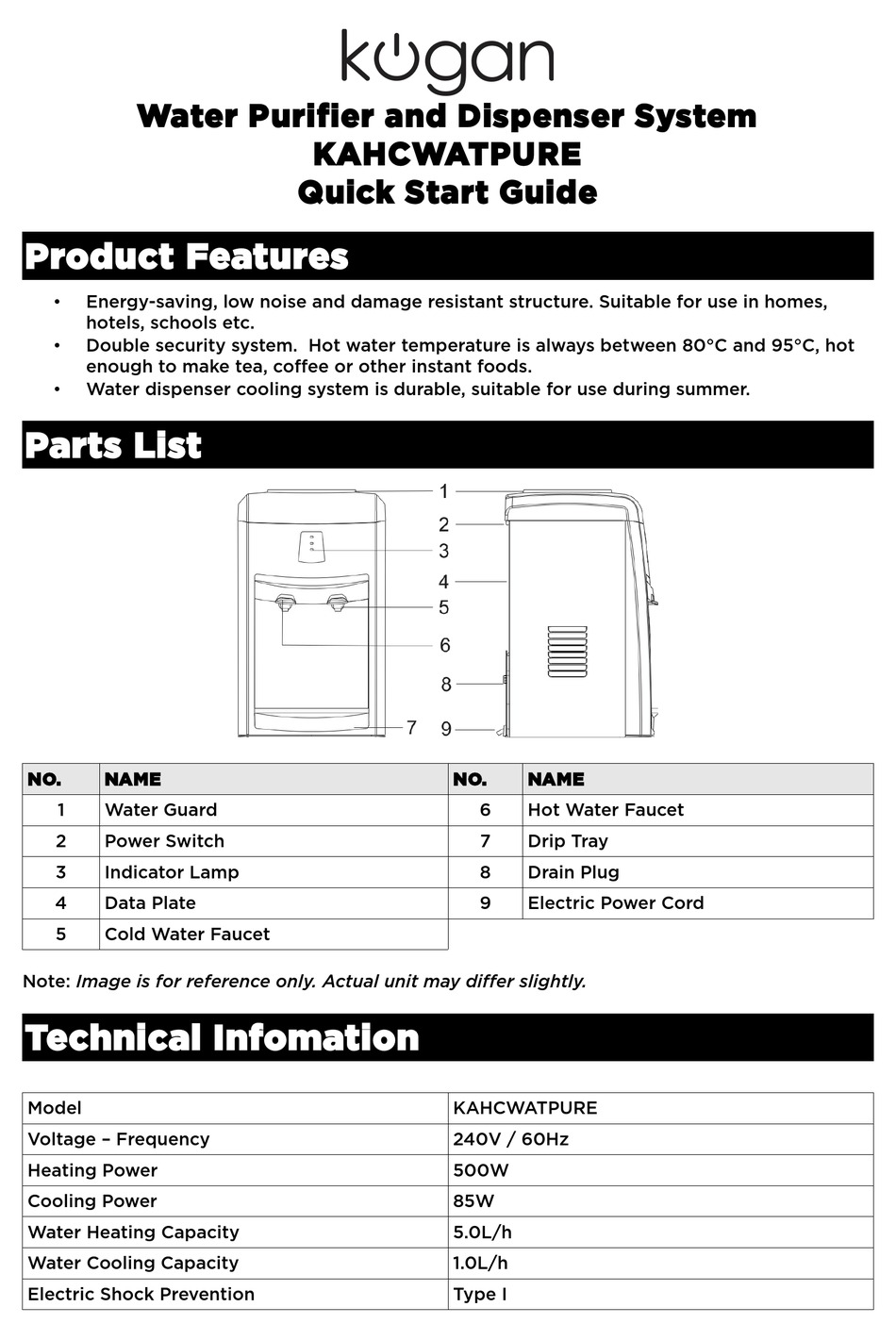 KOGAN KAHCWATPURE QUICK START MANUAL Pdf Download ManualsLib