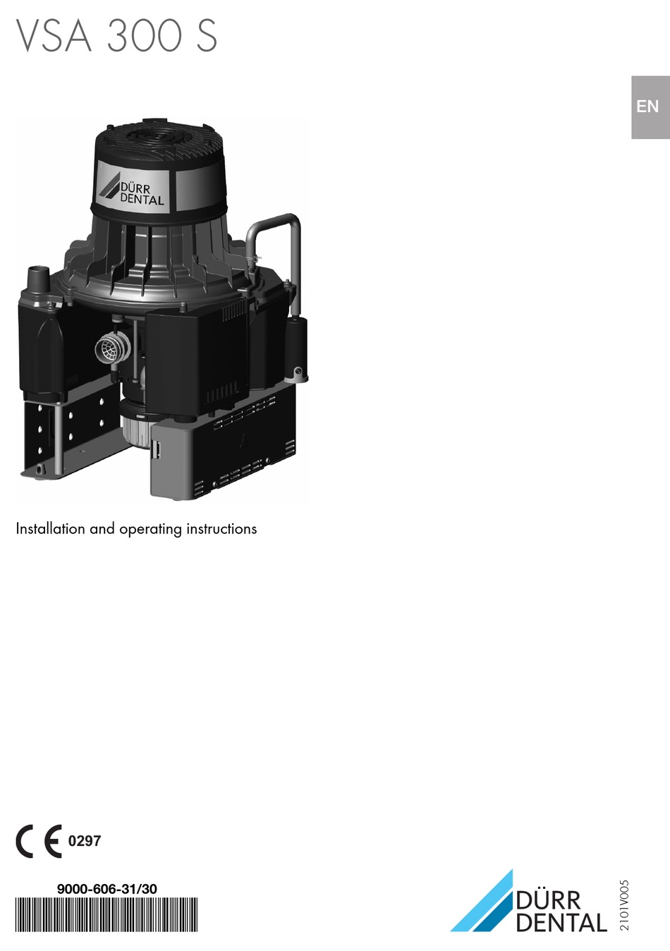 DURR DENTAL VSA 300 S INSTALLATION AND OPERATING INSTRUCTIONS MANUAL