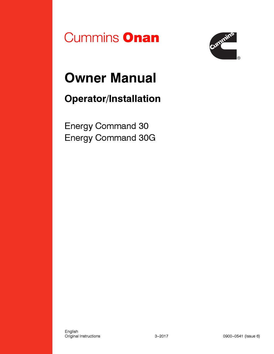 Cummins Energy Mand 30 Owner S Manual Pdf Download Manualslib