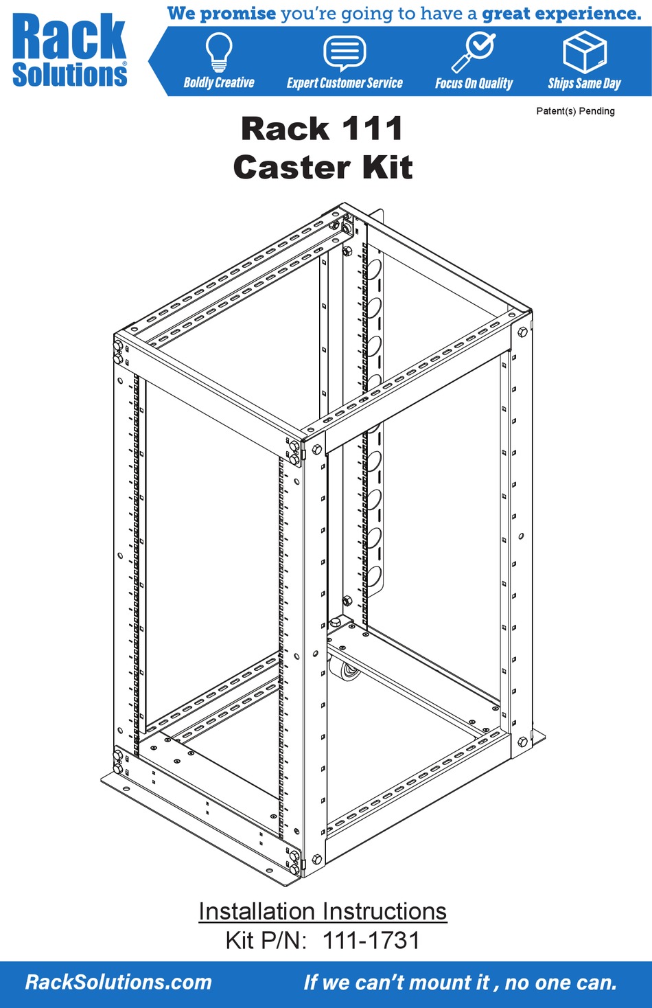RACK SOLUTIONS 111 1731 INSTALLATION INSTRUCTIONS MANUAL Pdf Download 