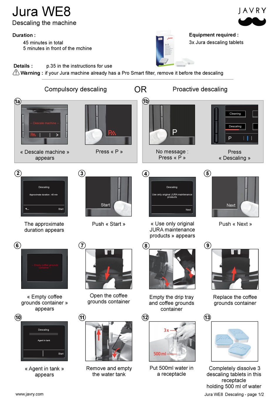 JURA WE8 DESCALING MANUAL Pdf Download 