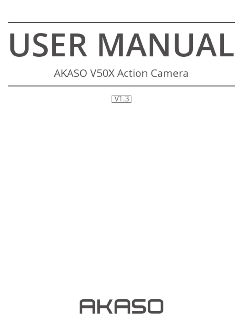 AKASO V50X USER MANUAL Pdf Download ManualsLib