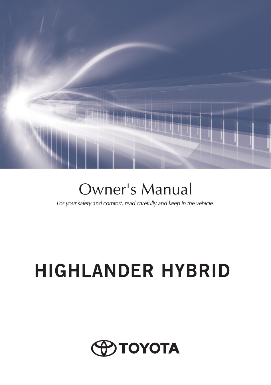 TOYOTA HIGHLANDER HYBRYD OWNER'S MANUAL Pdf Download ManualsLib