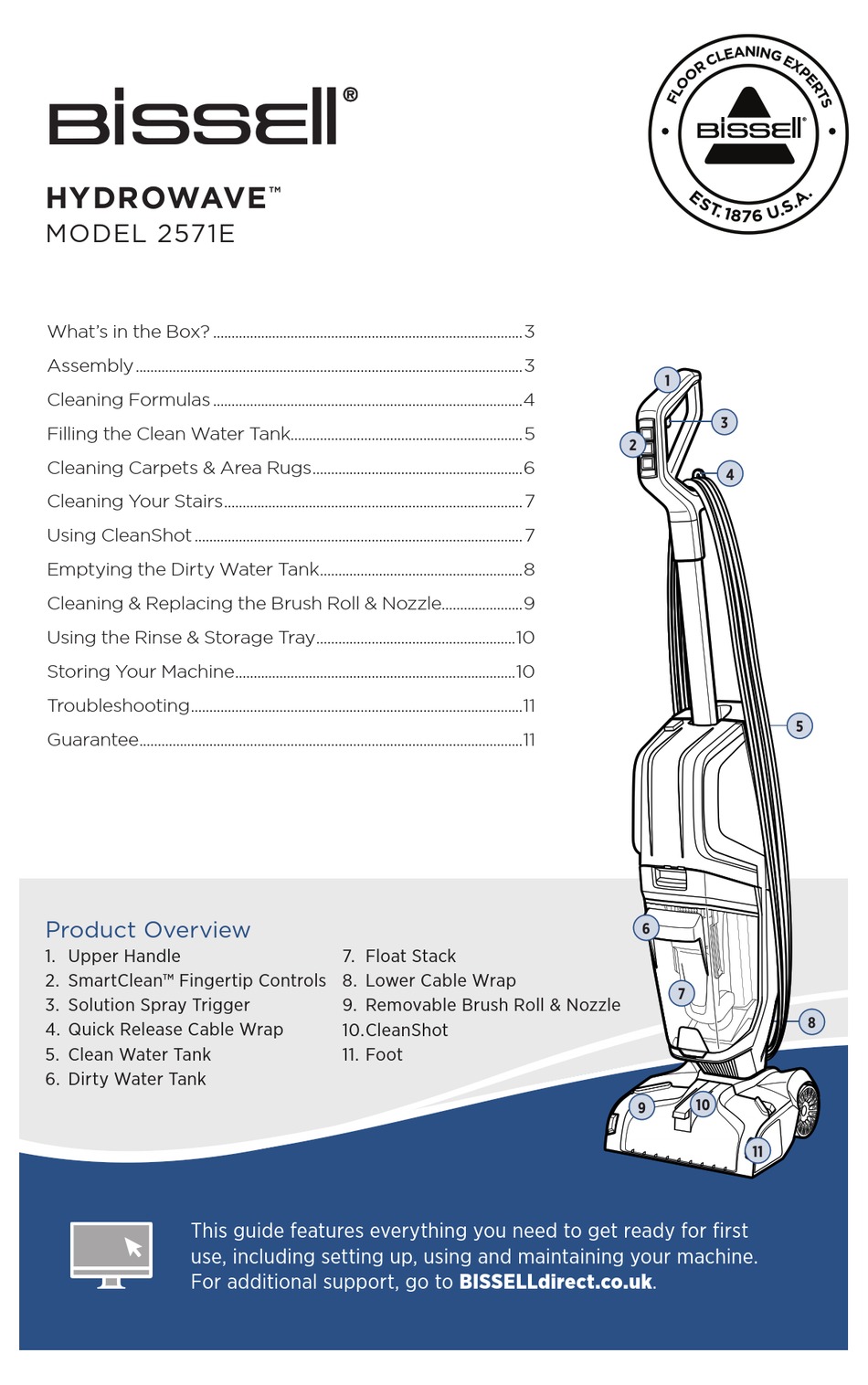 BISSELL HYDROWAVE 2571E MANUAL Pdf Download ManualsLib
