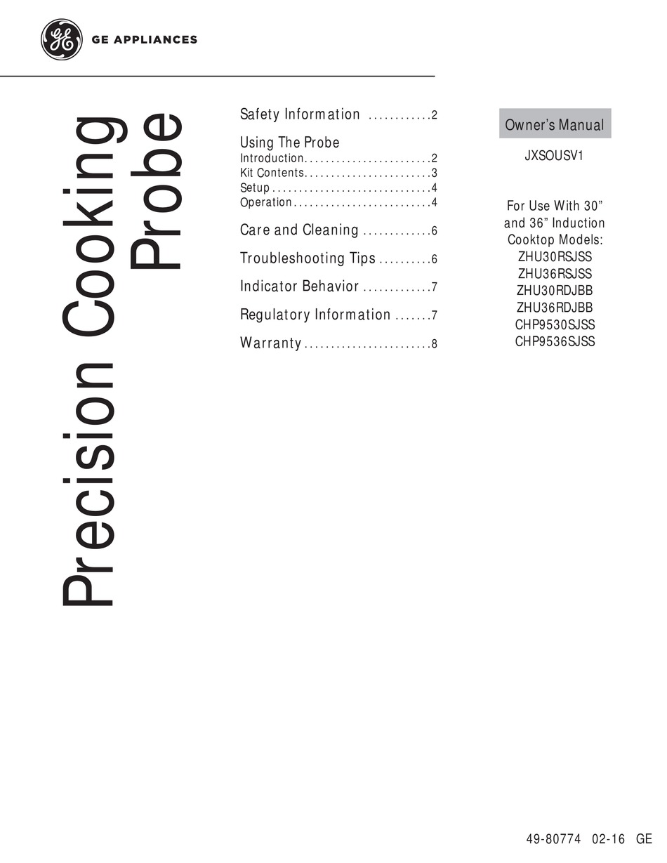 GE JXSOUSV1 Precision Cooking Probe