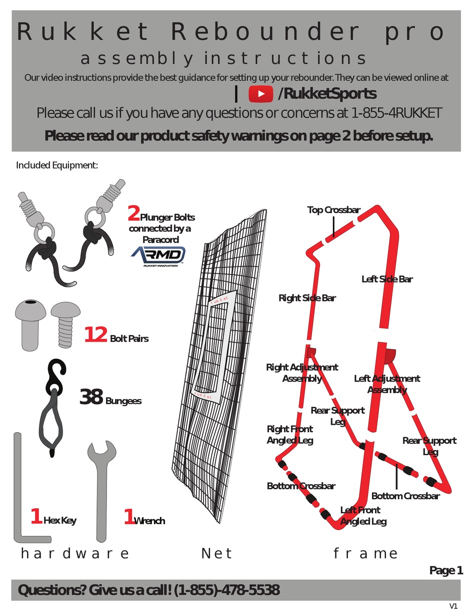 RUKKET REBOUNDER PRO ASSEMBLY INSTRUCTIONS MANUAL Pdf Download ManualsLib