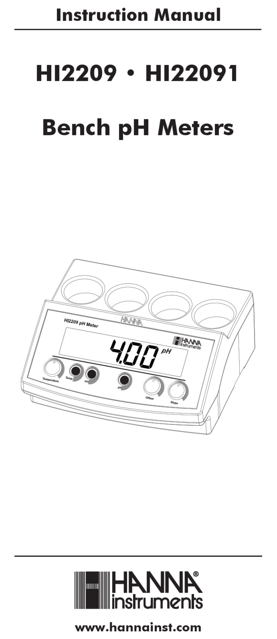 HANNA INSTRUMENTS HI2209 INSTRUCTION MANUAL Pdf Download ManualsLib