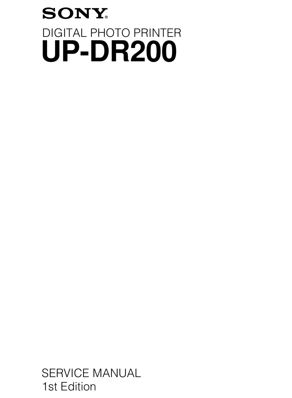 SONY UPDR200 SERVICE MANUAL Pdf Download ManuaLib