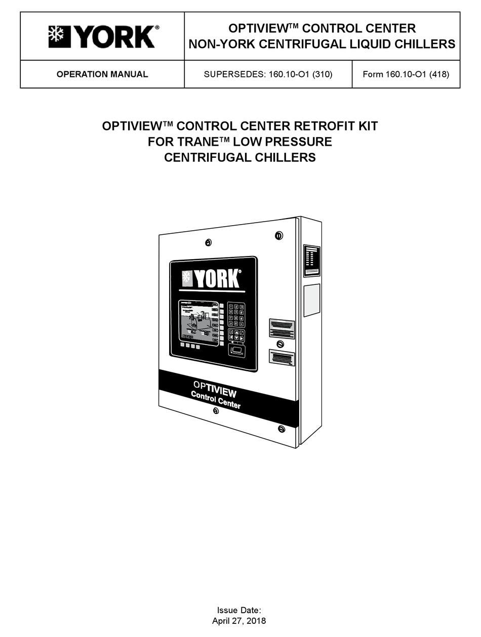 JOHNSON CONTROLS YORK OPTIVIEW CONTROL CENTER OPERATION MANUAL Pdf