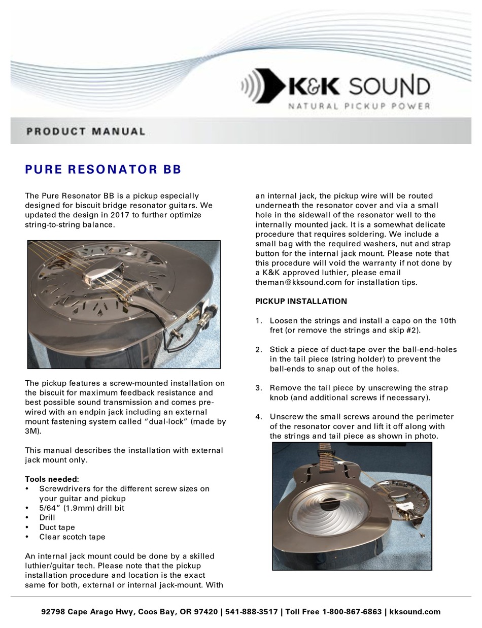 K&k pure on sale resonator sb