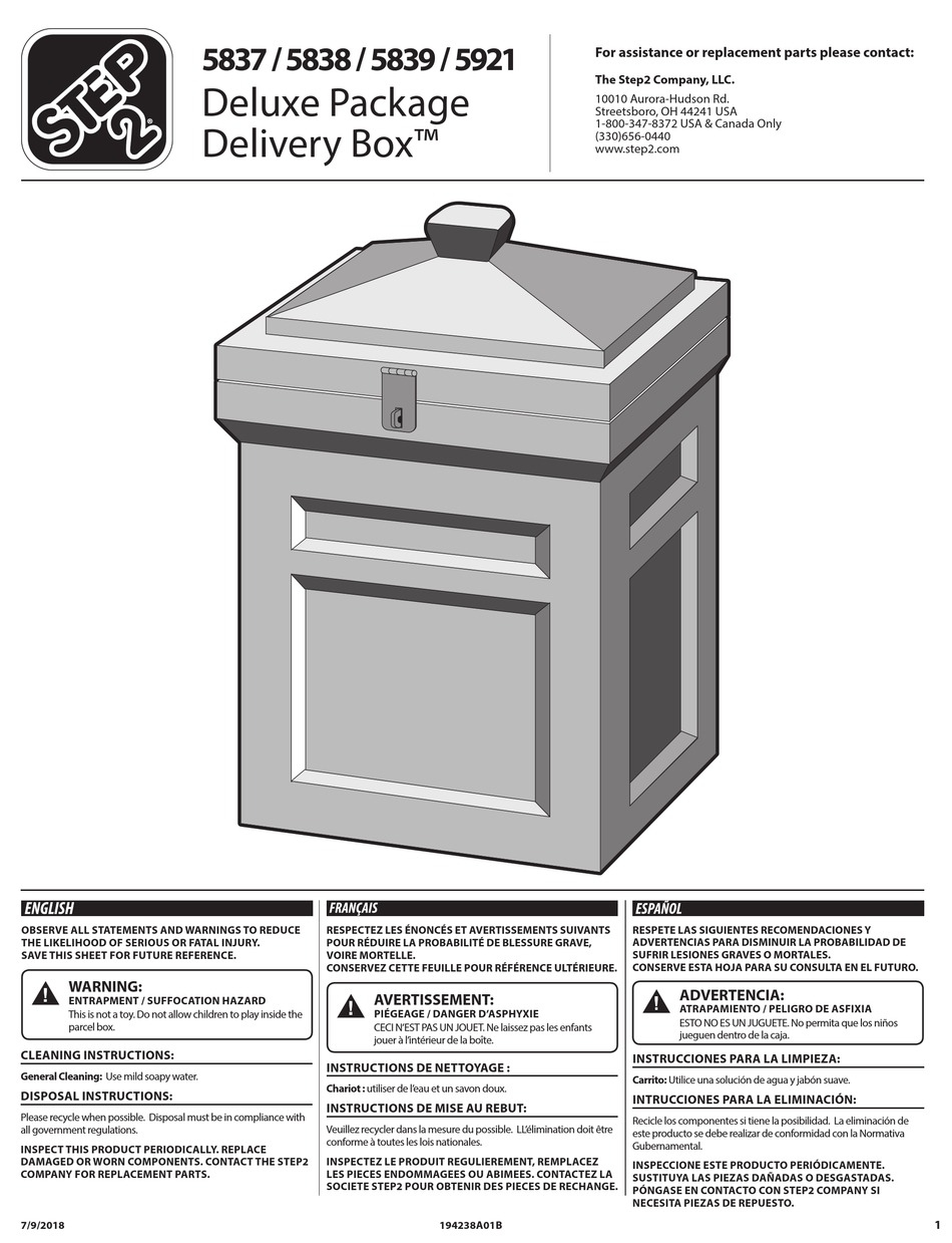 STEP2 DELUXE PACKAGE DELIVERY BOX 5837 MANUAL Pdf Download ManualsLib   Step2 Deluxe Package Delivery Box 5837 