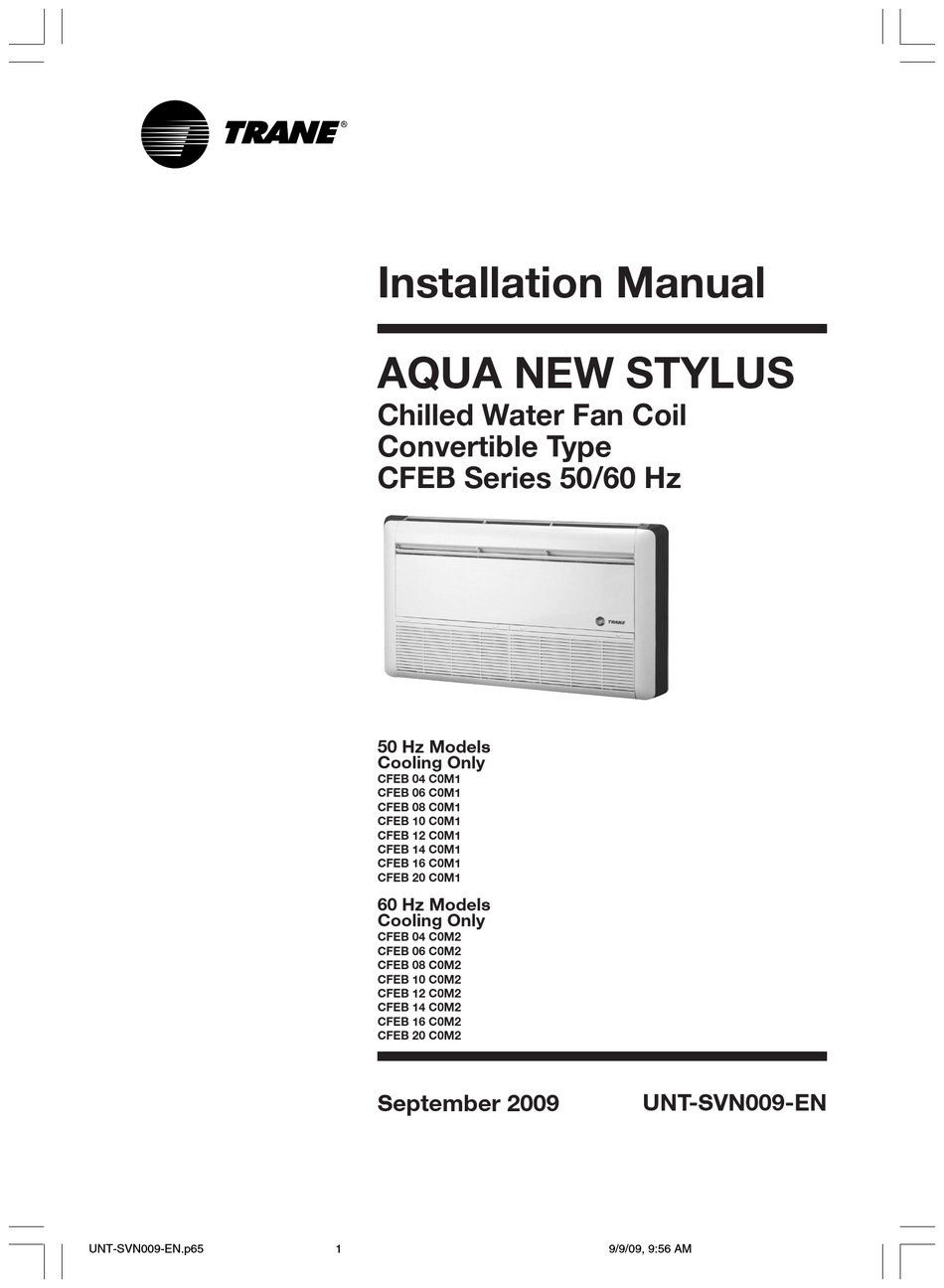 Trane Aqua New Stylus Cfeb Series