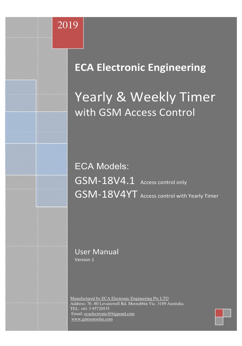 ECA GSM-18V4.1 USER MANUAL Pdf Download | ManualsLib