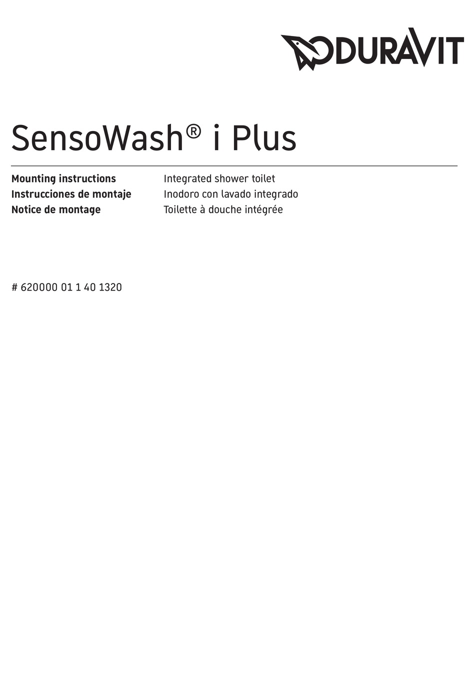 DURAVIT SENSOWASH I PLUS MOUNTING INSTRUCTIONS Pdf Download ManualsLib