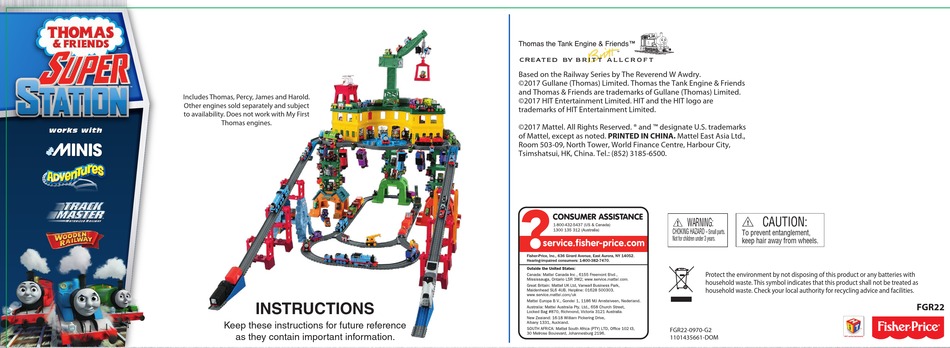 Trackmaster Thomas Train Super Station Instructions Thomas Tank