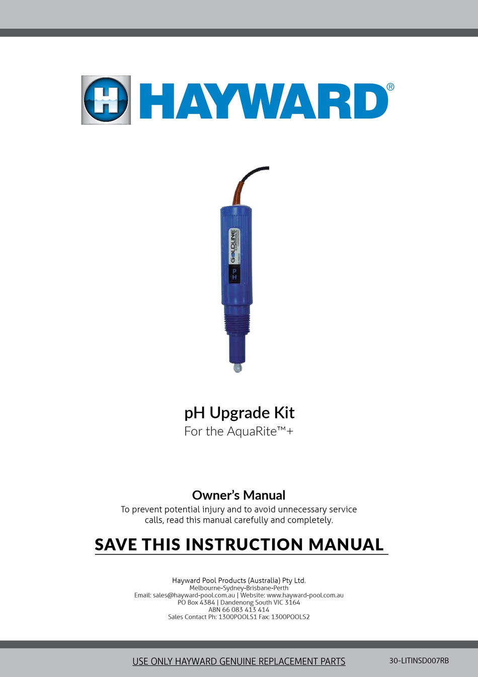 HAYWARD AQUARITE + OWNER
