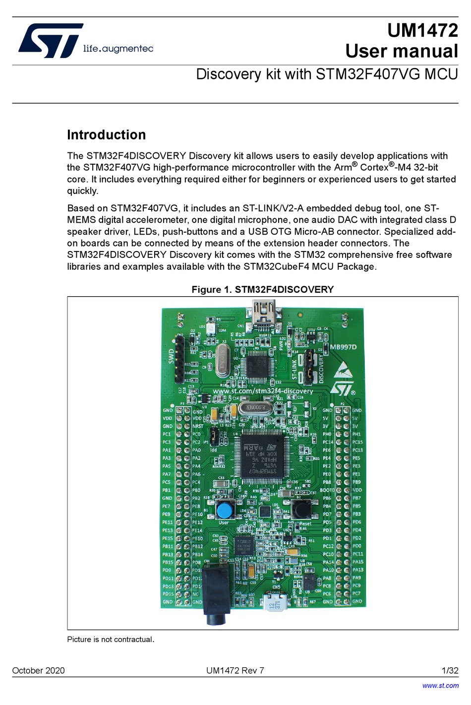 ST STM32F4DISCOVERY USER MANUAL Pdf Download ManualsLib