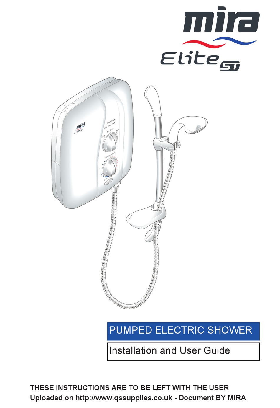 MIRA ELITE ST INSTALLATION AND USER MANUAL Pdf Download ManualsLib