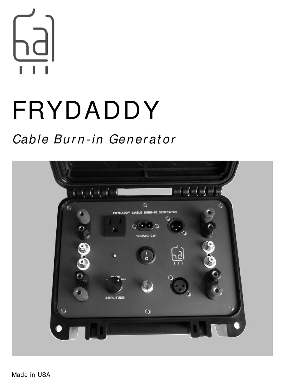 HAGERMAN AUDIO FRYDADDY MANUAL Pdf Download ManualsLib