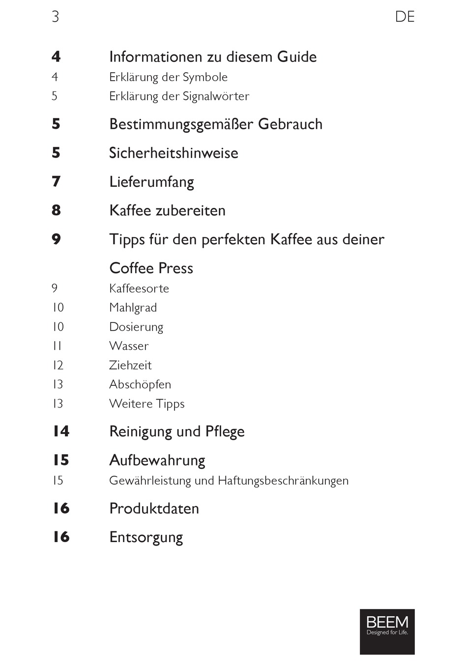 BEEM COFFEE PRESS MANUAL Pdf Download ManualsLib
