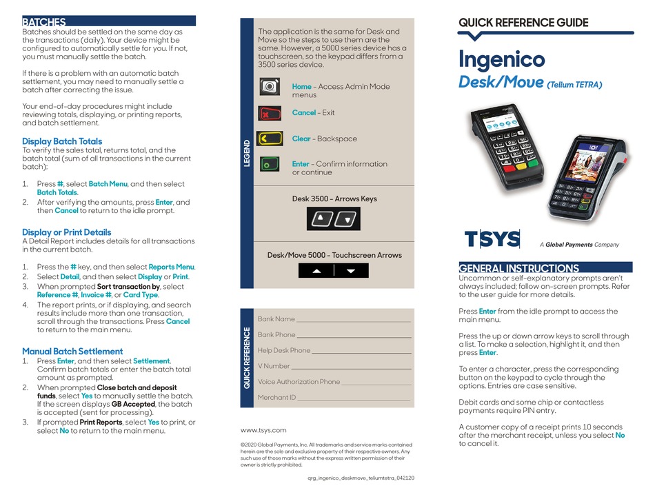 TSYS INGENICO DESK 3500 QUICK REFERENCE MANUAL Pdf Download ManualsLib TSYS INGENICO DESK 3500 QUICK REFERENCE MANUAL Pdf Download ManualsLib
