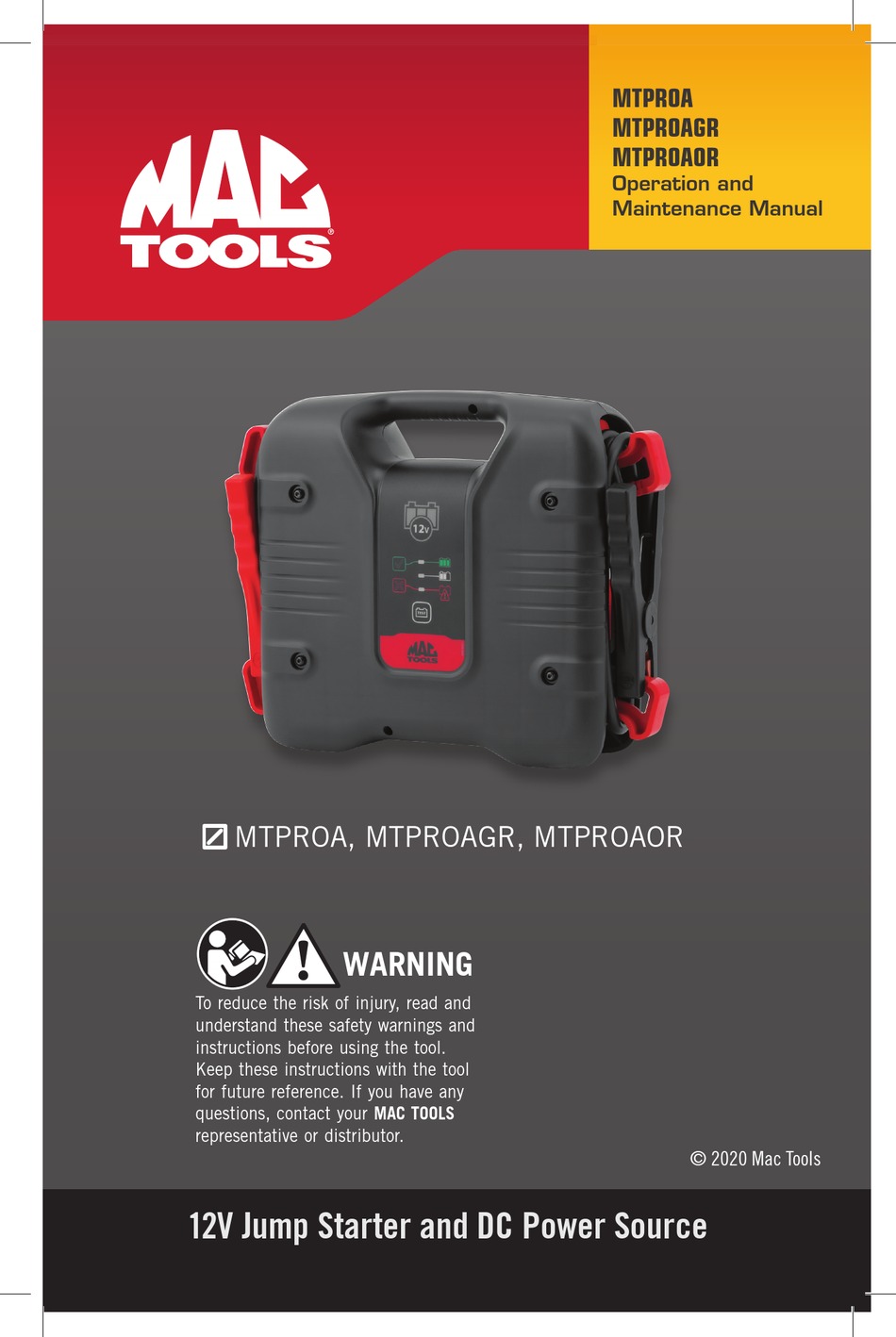 MAC TOOLS MTPROA OPERATION AND MAINTENANCE MANUAL Pdf Download ManualsLib