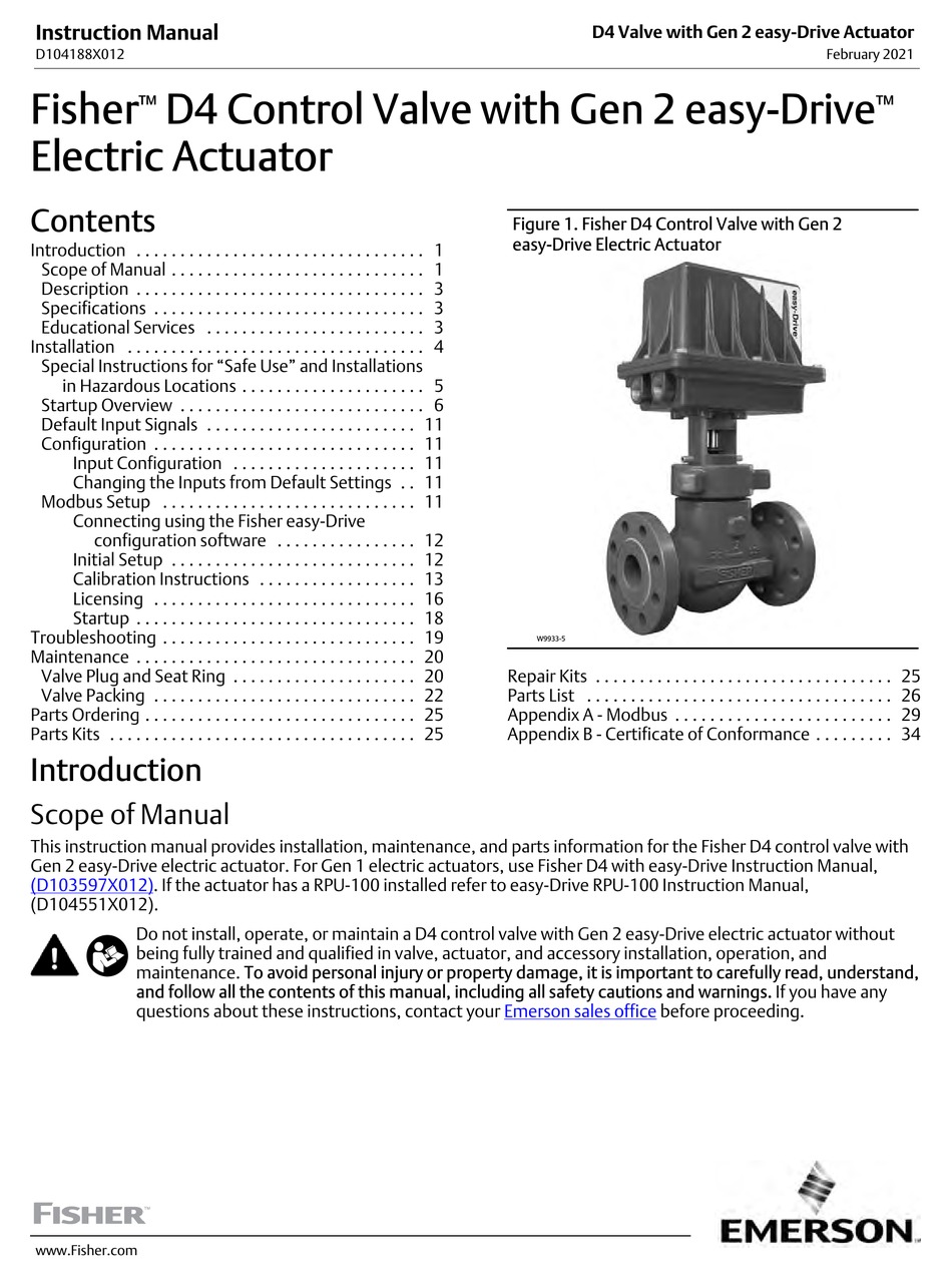 EMERSON FISHER D4 INSTRUCTION MANUAL Pdf Download | ManualsLib