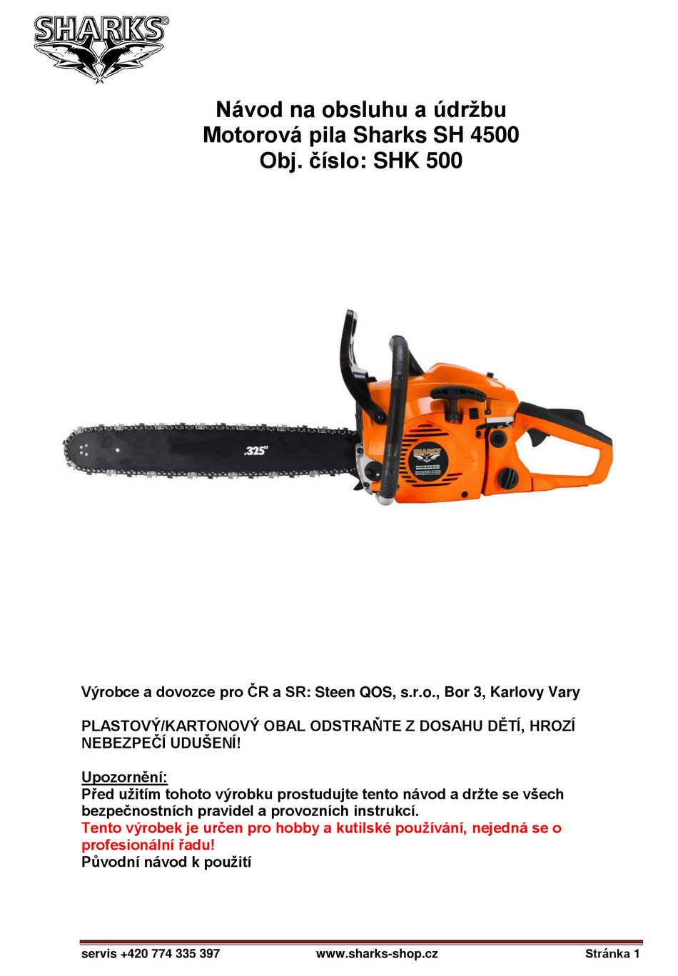 SHARKS SH 4500 INSTRUCTION FOR OPERATION AND MAINTENANCE Pdf Download
