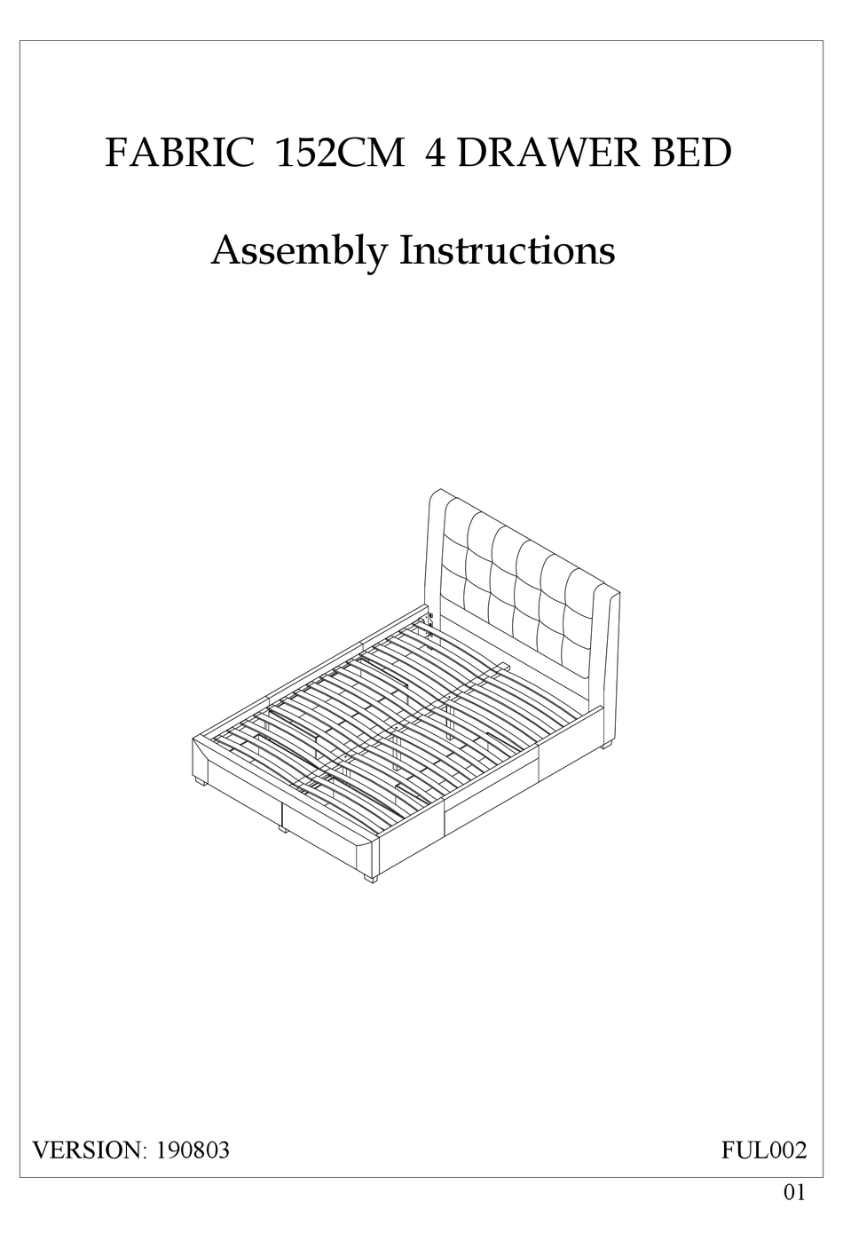 JULIAN BOWEN LIMITED FULLERTON FUL002 ASSEMBLY INSTRUCTIONS MANUAL Pdf