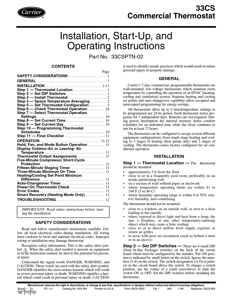 Carrier 48tc Installation Manual