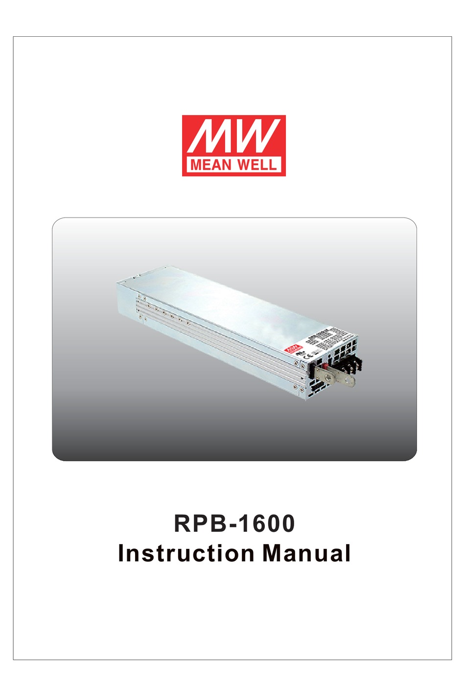 Mean Well Rpb 1600 Series Instruction Manual Pdf Download Manualslib