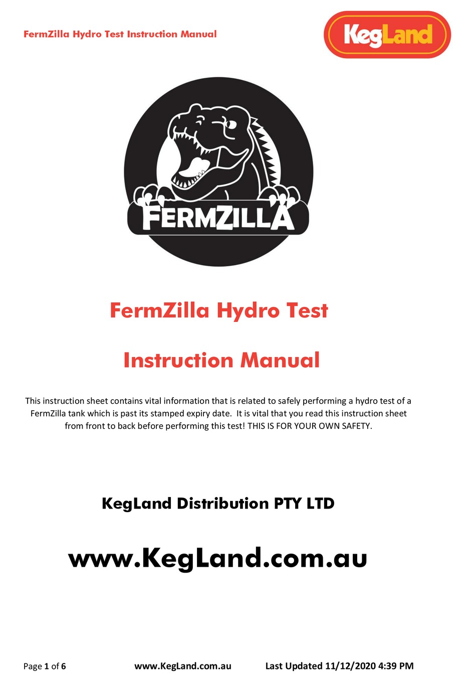 KEGLAND FERMZILLA INSTRUCTION MANUAL Pdf Download ManualsLib