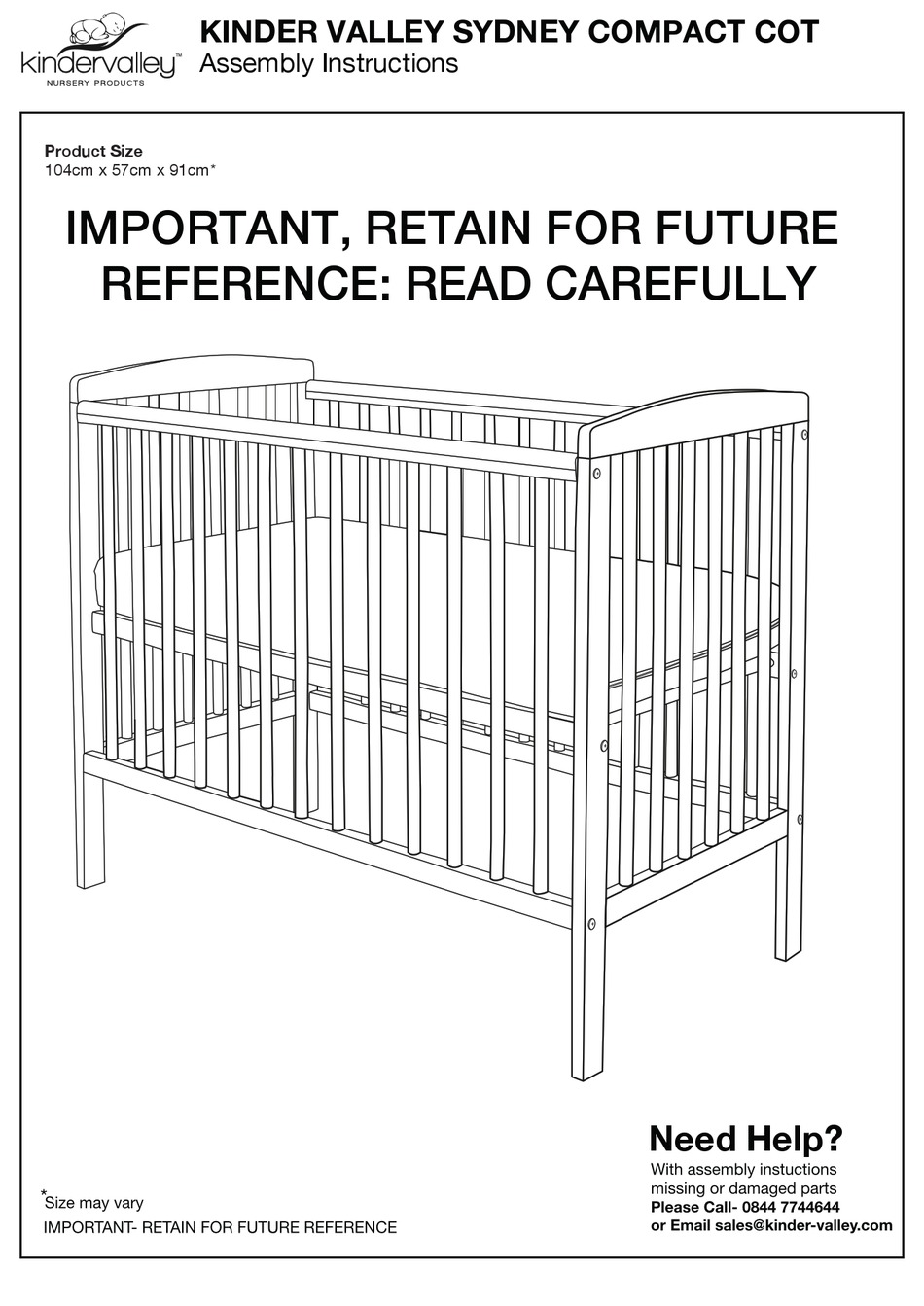 kinder valley sydney compact cot