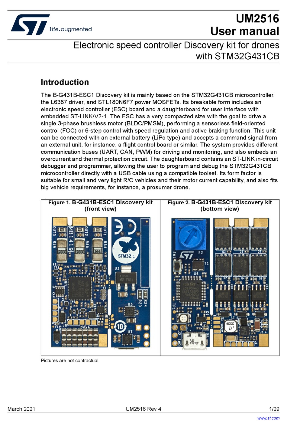 STMICROELECTRONICS B-G431B-ESC1 USER MANUAL Pdf Download | ManualsLib