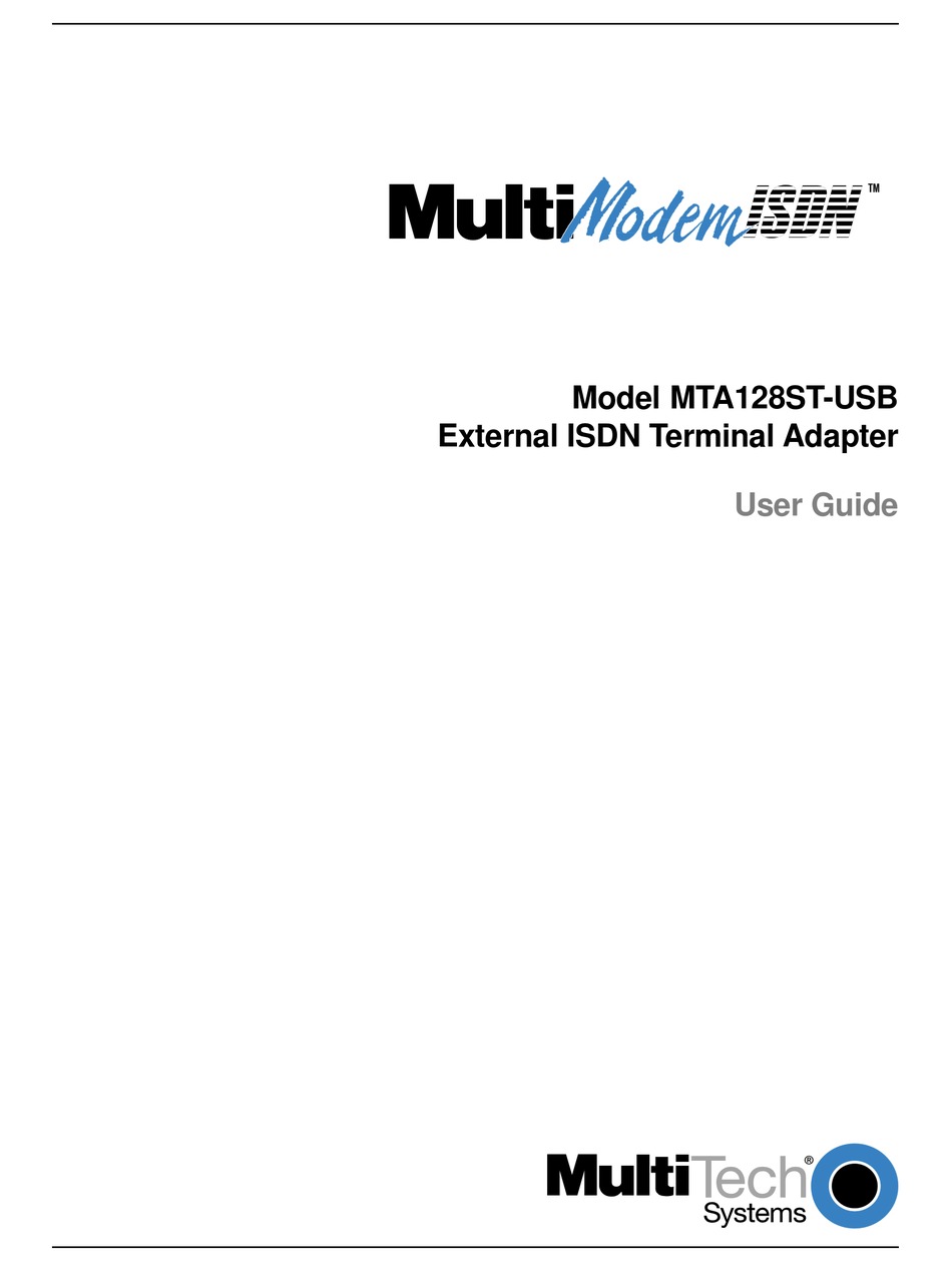 MULTITECH MULTIMODEMISDN MTA128STUSB USER MANUAL Pdf Download ManualsLib