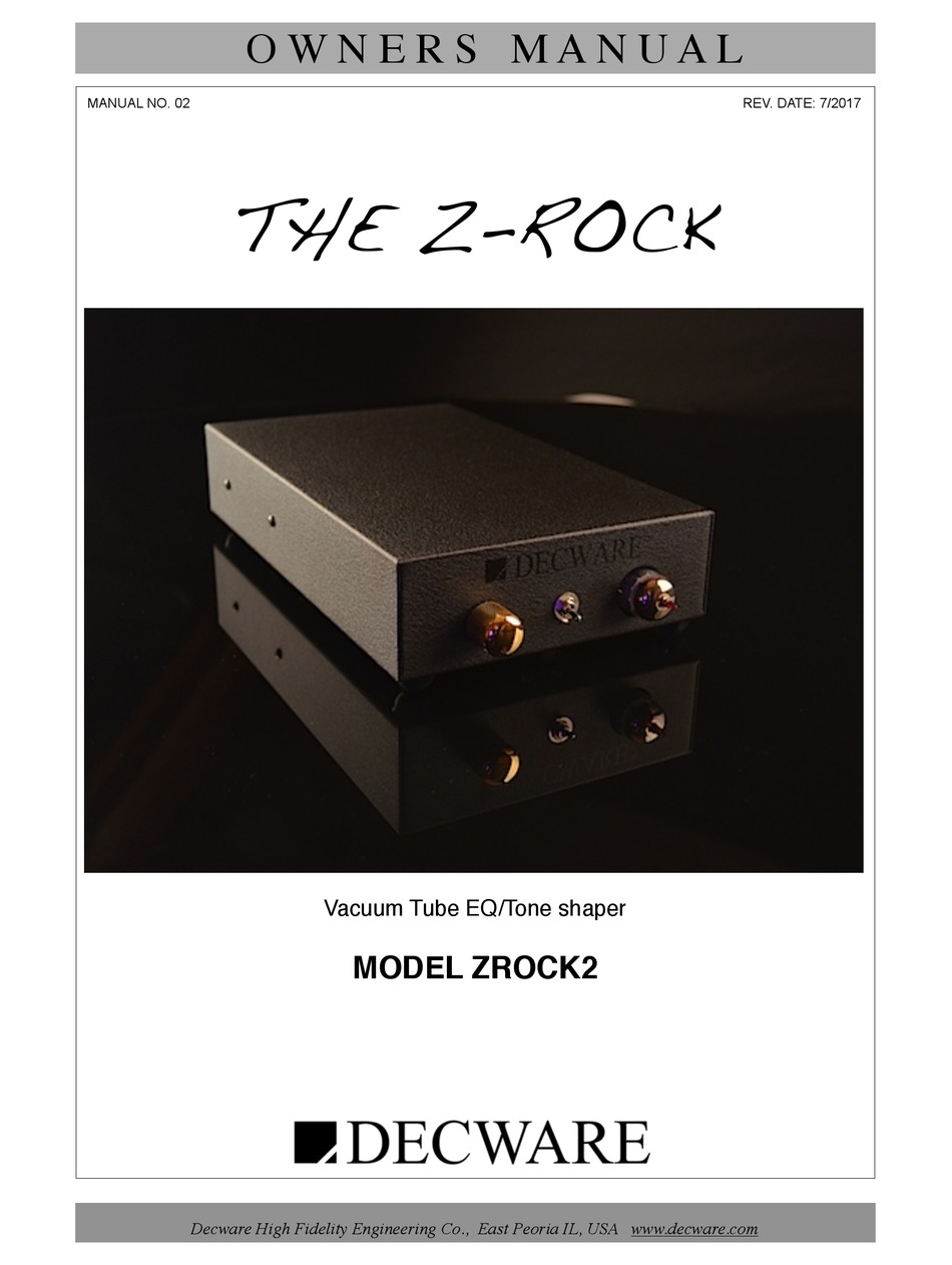 DECWARE ZROCK OWNER'S MANUAL Pdf Download ManualsLib