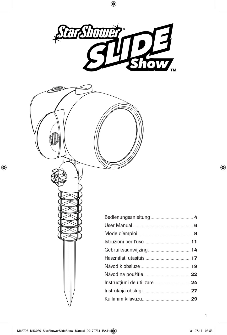 STAR SHOWER SLIDE SHOW M12796 USER MANUAL Pdf Download