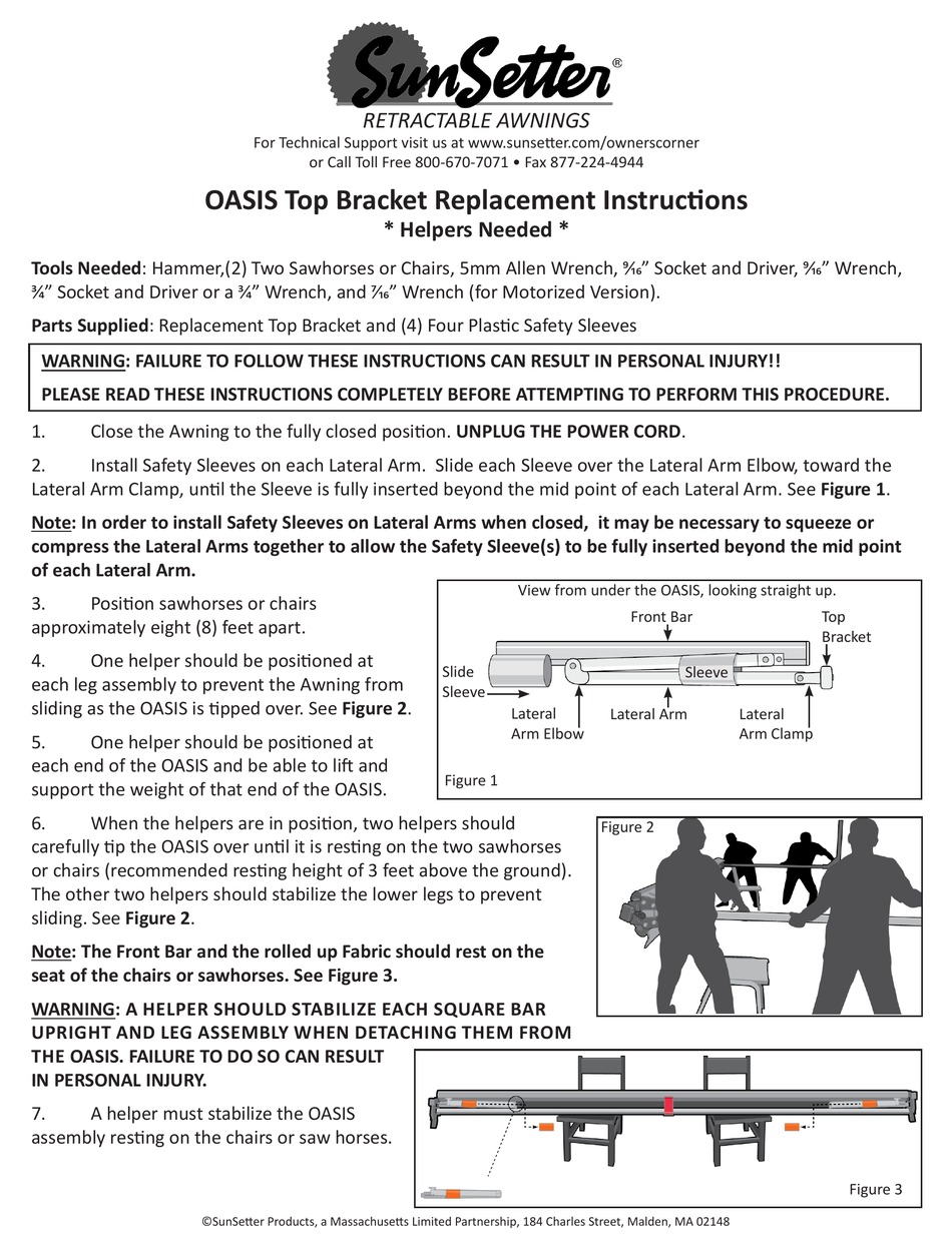SUNSETTER OASIS REPLACEMENT INSTRUCTIONS Pdf Download ManualsLib