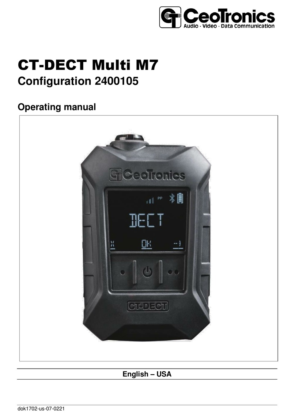 CEOTRONICS CT-DECT MULTI M7 OPERATING MANUAL Pdf Download | ManualsLib