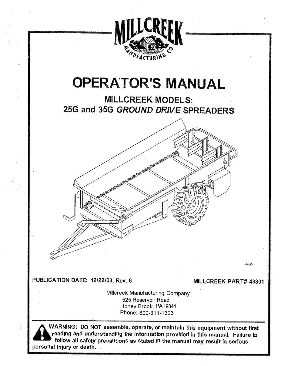 MILLCREEK 25G SERIES OPERATOR'S MANUAL Pdf Download ManualsLib