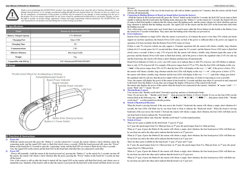 HOBBYWING HW6123 USER MANUAL Pdf Download ManualsLib