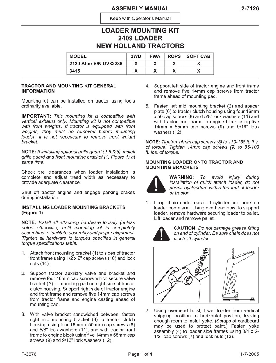 RHINO 2409 ASSEMBLY MANUAL Pdf Download | ManualsLib