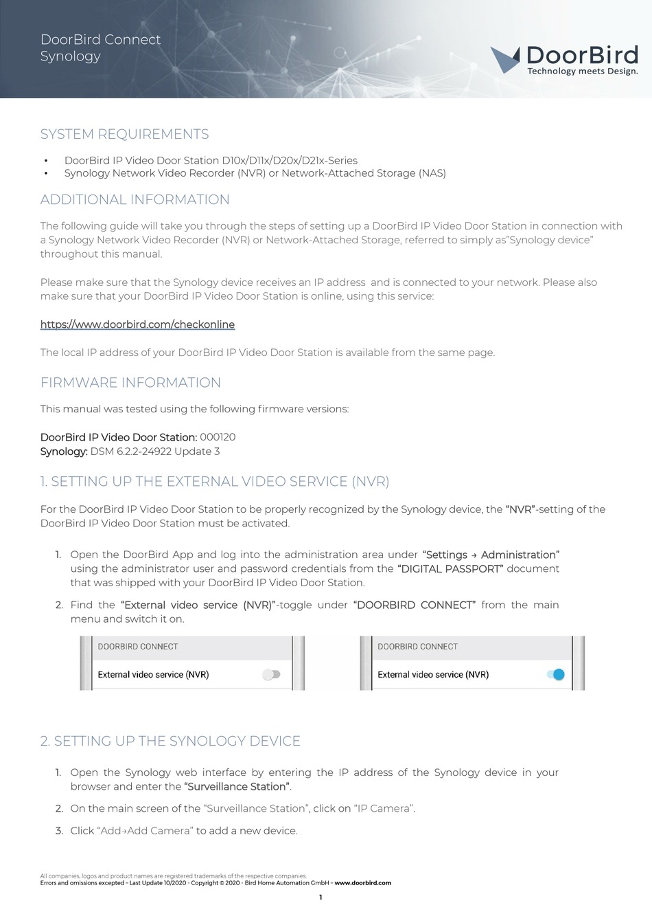 DOORBIRD D10 SERIES CONNECTION MANUAL Pdf Download ManualsLib