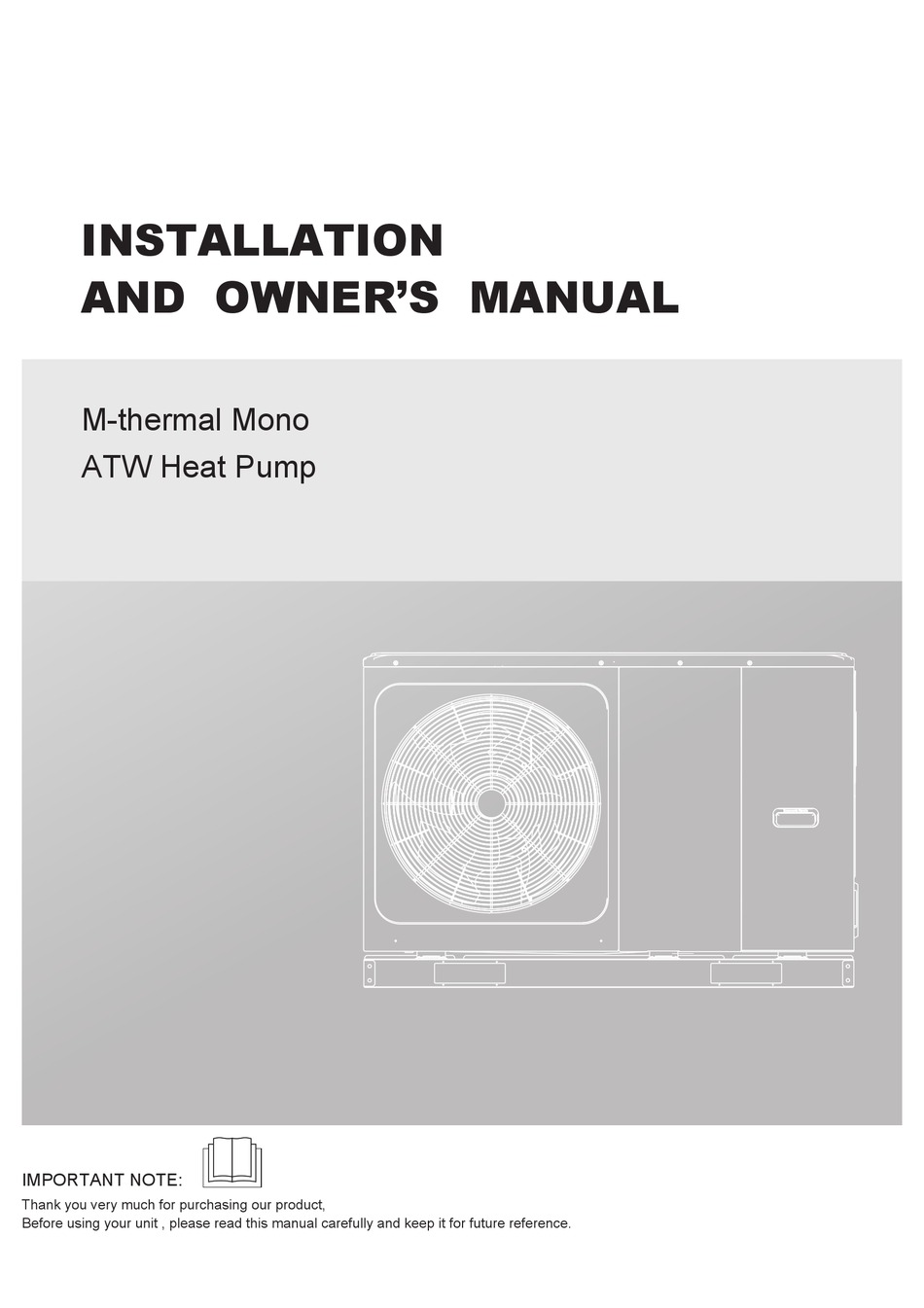 MIDEA M-THERMAL MONO SERIES INSTALLATION AND OWNER'S MANUAL Pdf ...